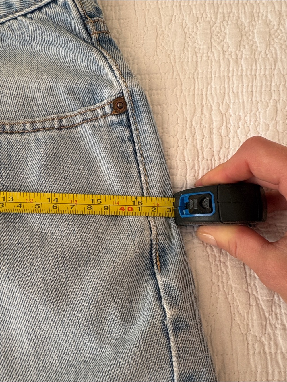 Levi's 505 Regular Fit, Light Blue Denim Mini Skirt - Picture 4 of 5